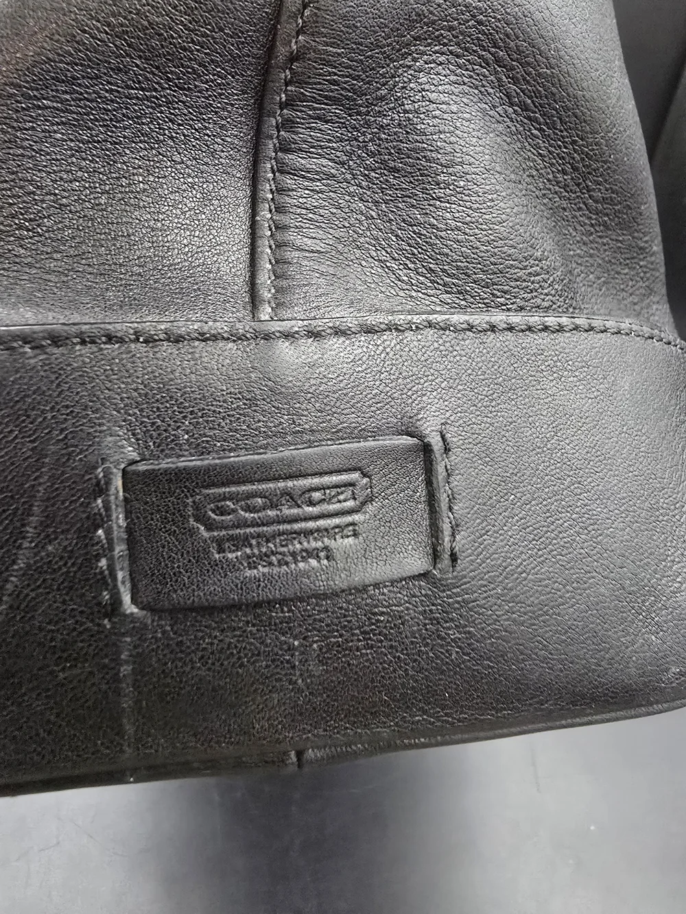 Coach Black Leather Tote with Buckle Straps